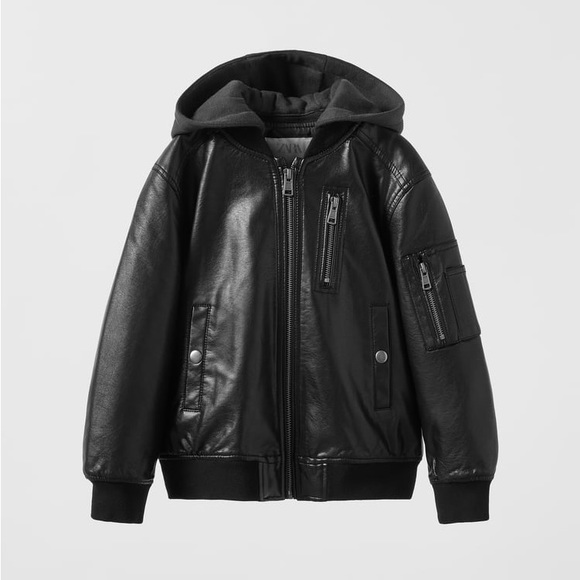 Zara Jackets & Coats Removable Hood Faux Leather Jacket Zara Poshmark